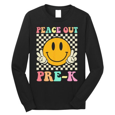 Hippie Peace Out PreK Teacher Last Day Of School Long Sleeve Shirt