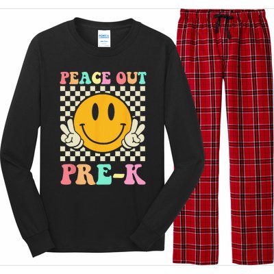 Hippie Peace Out PreK Teacher Last Day Of School Long Sleeve Pajama Set