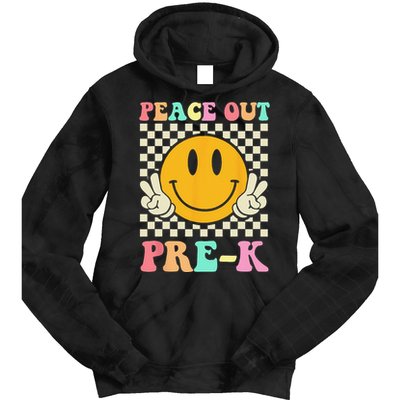 Hippie Peace Out PreK Teacher Last Day Of School Tie Dye Hoodie