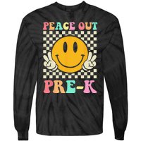 Hippie Peace Out PreK Teacher Last Day Of School Tie-Dye Long Sleeve Shirt