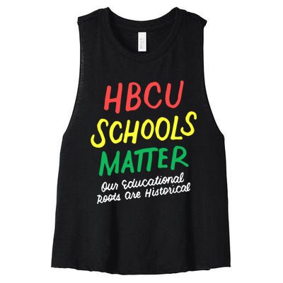 HBCU Proud Our Educational Roots Are Historical Women's Racerback Cropped Tank