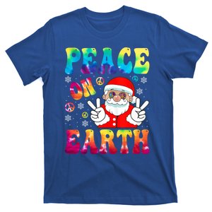 Hippie Peace On Earth Boho Christmas Santa Claus Pajamas Funny Gift T-Shirt