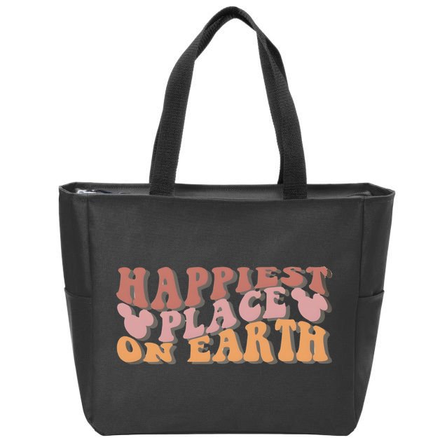 Happiest Place On Earth Dizni Aesthetic Family Vacation Trip Matching Family Zip Tote Bag