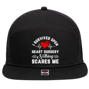 Heart Patient Open Heart Surgery Survivor 7 Panel Mesh Trucker Snapback Hat