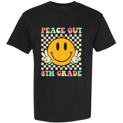 Hippie Peace Out 8th Grade Teacher Last Day Of School Garment-Dyed Heavyweight T-Shirt