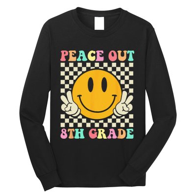 Hippie Peace Out 8th Grade Teacher Last Day Of School Long Sleeve Shirt