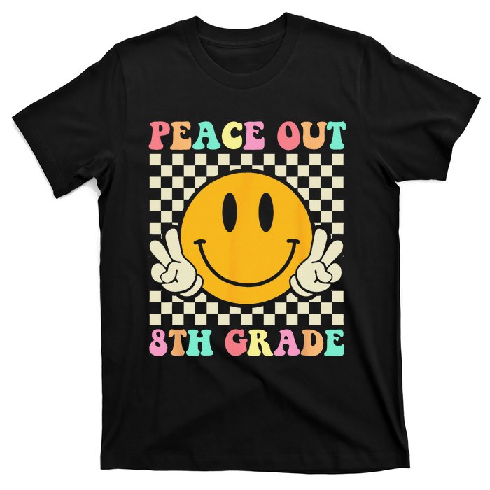 Hippie Peace Out 8th Grade Teacher Last Day Of School T-Shirt