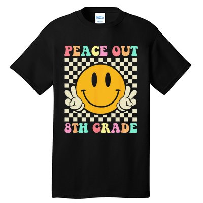 Hippie Peace Out 8th Grade Teacher Last Day Of School Tall T-Shirt