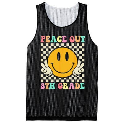 Hippie Peace Out 8th Grade Teacher Last Day Of School Mesh Reversible Basketball Jersey Tank