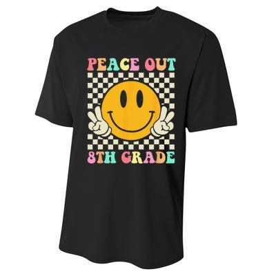 Hippie Peace Out 8th Grade Teacher Last Day Of School Performance Sprint T-Shirt