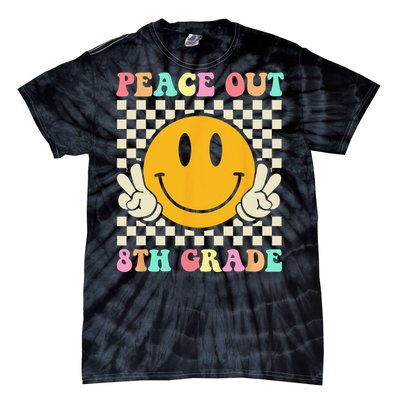 Hippie Peace Out 8th Grade Teacher Last Day Of School Tie-Dye T-Shirt