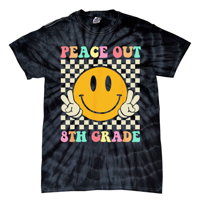 Hippie Peace Out 8th Grade Teacher Last Day Of School Tie-Dye T-Shirt