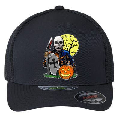 Halloween Pumpkin Orange Flexfit Unipanel Trucker Cap