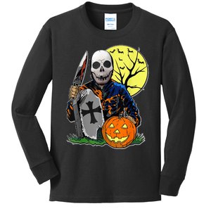 Halloween Pumpkin Orange Kids Long Sleeve Shirt