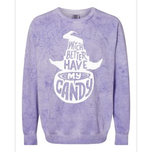 Halloween Party Pun Gifts Witchy Candy Delight Colorblast Crewneck Sweatshirt