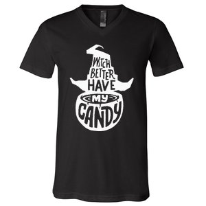 Halloween Party Pun Gifts Witchy Candy Delight V-Neck T-Shirt