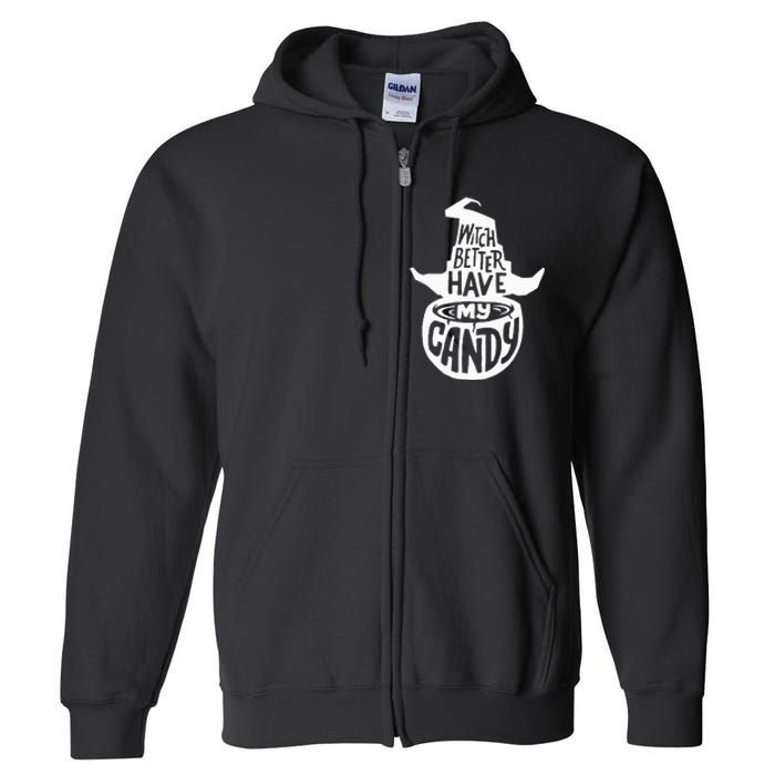 Halloween Party Pun Gifts Witchy Candy Delight Full Zip Hoodie