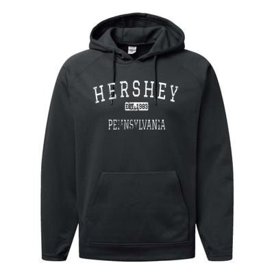 Hershey Pennsylvania Pa Vintage Performance Fleece Hoodie