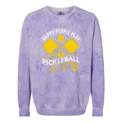 Happy People Play Pickleball Gift For Pickleball Team Colorblast Crewneck Sweatshirt