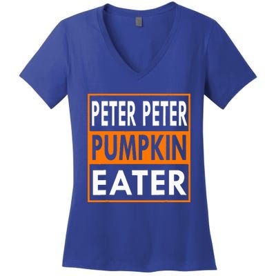 Halloween Peter Pumpkin Eater Costume Couples Women's V-Neck T-Shirt