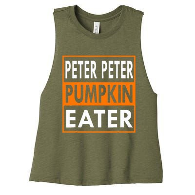 Halloween Peter Pumpkin Eater Costume Couples Women's Racerback Cropped Tank