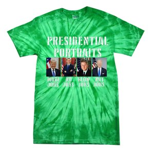 Humor Presidential Portraits Trump Obama Biden Clinton Tie-Dye T-Shirt