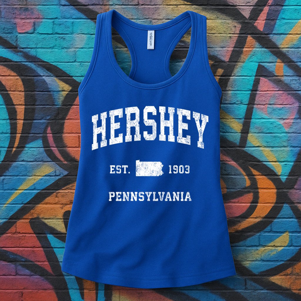 Hershey Pennsylvania Pa Vintage Athletic Sports Design Meaningful Gift Womens Tank Top