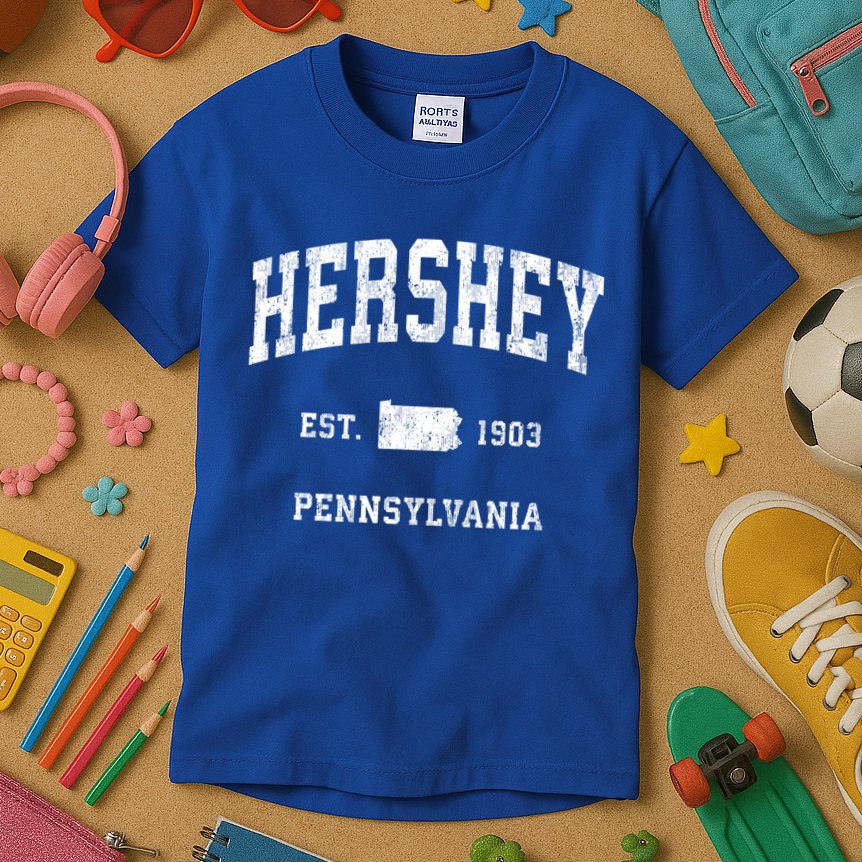 Hershey Pennsylvania Pa Vintage Athletic Sports Design Meaningful Gift Kids T-Shirt