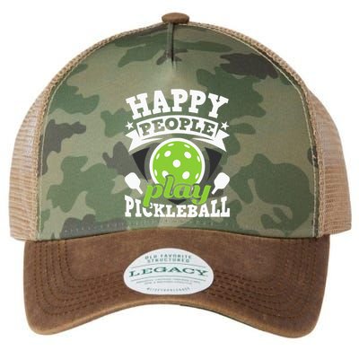 Happy People Play Pickleball Paddleball Player Legacy Tie Dye Trucker Hat