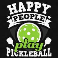 Happy People Play Pickleball Paddleball Player Ladies PosiCharge Tri-Blend Wicking Tank