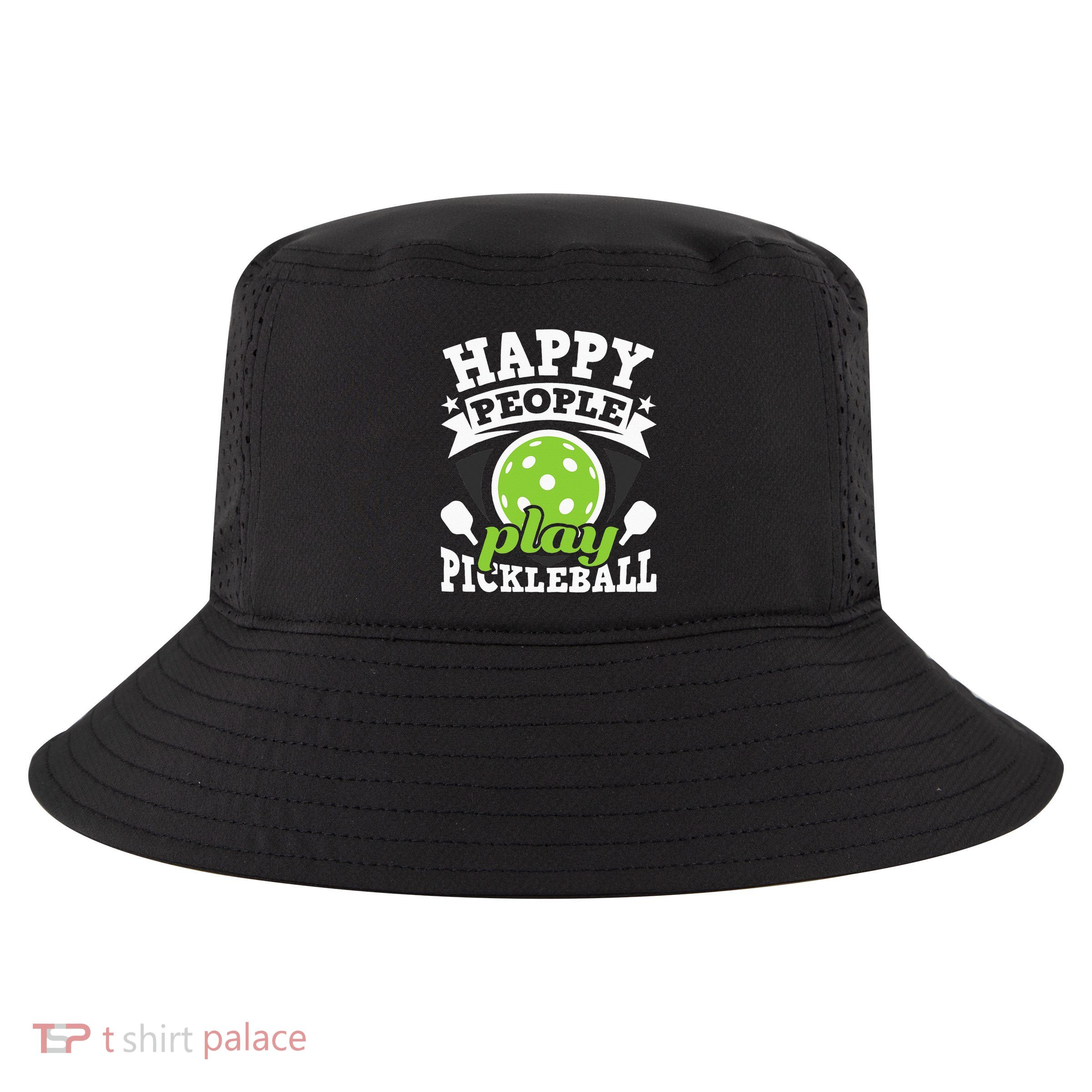 Happy People Play Pickleball Paddleball Player Cool Comfort Performance Bucket Hat