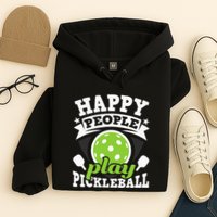 Happy People Play Pickleball Paddleball Player Hoodie