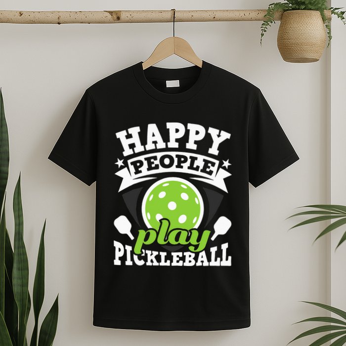 Happy People Play Pickleball Paddleball Player T-Shirt