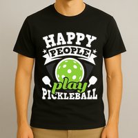 Happy People Play Pickleball Paddleball Player T-Shirt