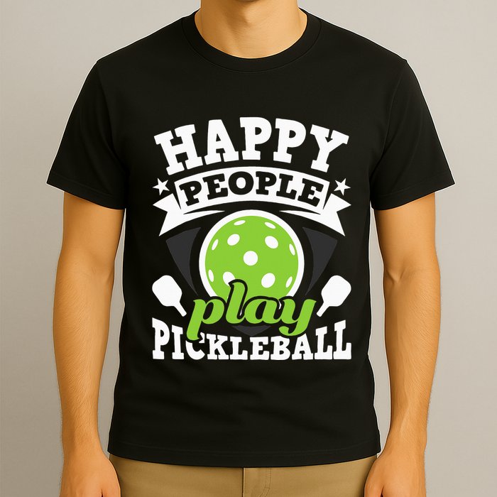 Happy People Play Pickleball Paddleball Player T-Shirt