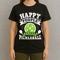 Happy People Play Pickleball Paddleball Player T-Shirt