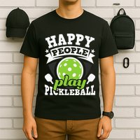 Happy People Play Pickleball Paddleball Player T-Shirt