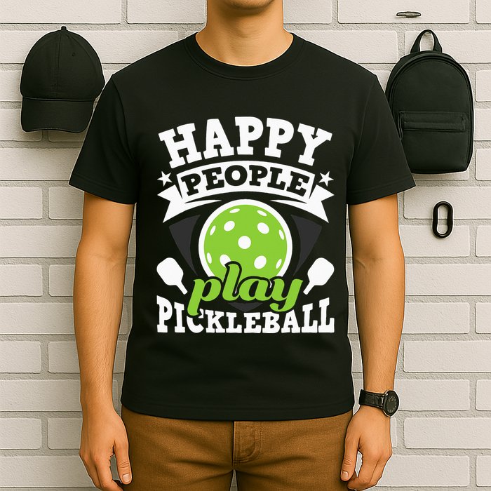Happy People Play Pickleball Paddleball Player T-Shirt