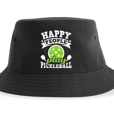 Happy People Play Pickleball Paddleball Player Sustainable Bucket Hat