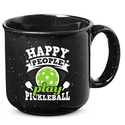 Happy People Play Pickleball Paddleball Player 15oz Campfire Ceramic Mug