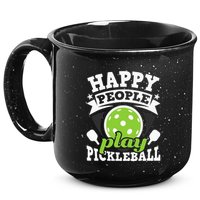 Happy People Play Pickleball Paddleball Player 15oz Campfire Ceramic Mug