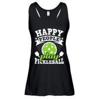 Happy People Play Pickleball Paddleball Player Ladies Essential Flowy Tank