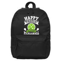 Happy People Play Pickleball Paddleball Player 16 in Basic Backpack