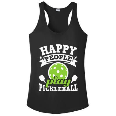 Happy People Play Pickleball Paddleball Player Ladies PosiCharge Competitor Racerback Tank