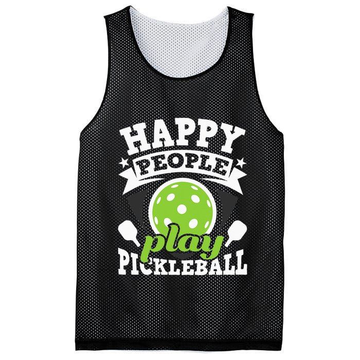 Happy People Play Pickleball Paddleball Player Mesh Reversible Basketball Jersey Tank