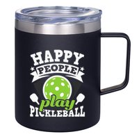 Happy People Play Pickleball Paddleball Player 12oz Stainless Steel Coffee Mug