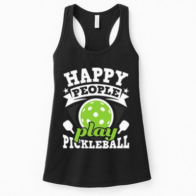 Happy People Play Pickleball Paddleball Player Womens Tank Top