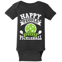 Happy People Play Pickleball Paddleball Player Baby Bodysuit