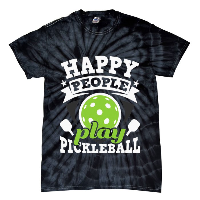 Happy People Play Pickleball Paddleball Player Tie-Dye T-Shirt