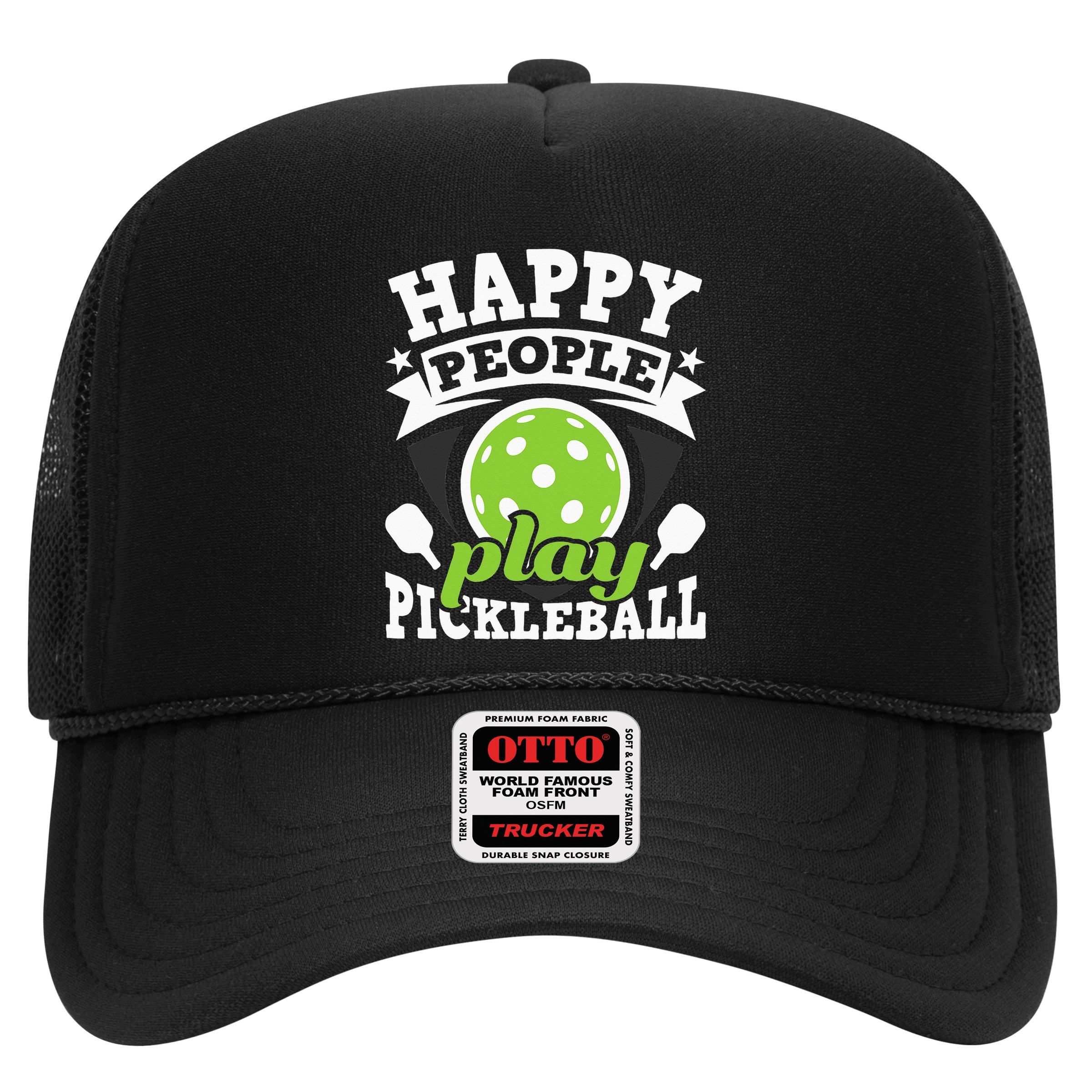 Happy People Play Pickleball Paddleball Player Hat